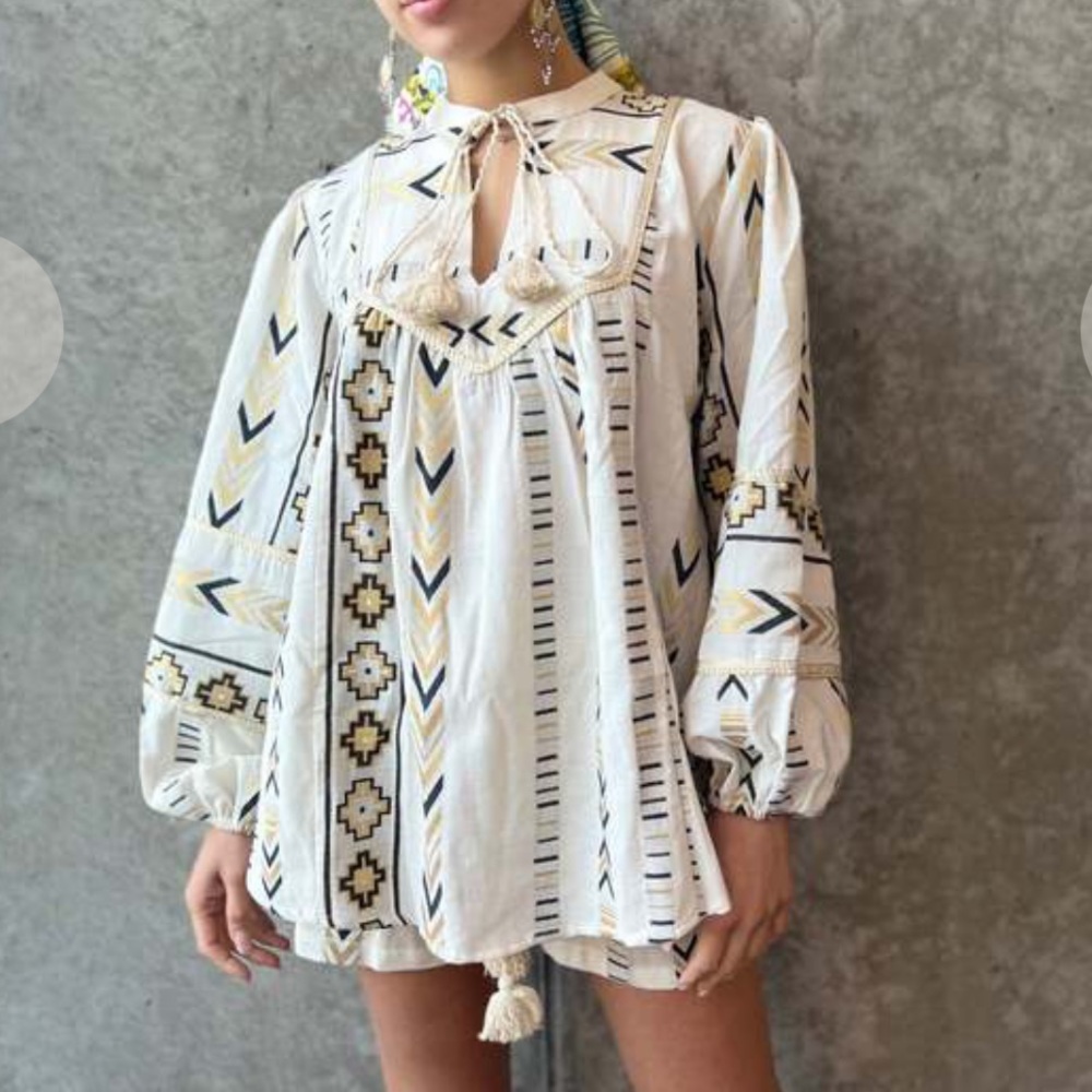 NWT Kasia Ydra Tunic Gold and Black- Small